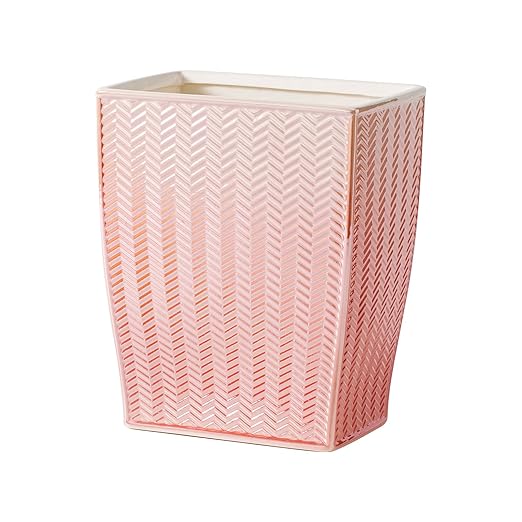 Bathroom Trash Can, Stylish Garbage Container Bin for Living Room,1.32 Gallon/5 Liters Pink Small Trash Can, Waste Basket for Bathroom, Kitchen, Office, Bedroom Room Decor