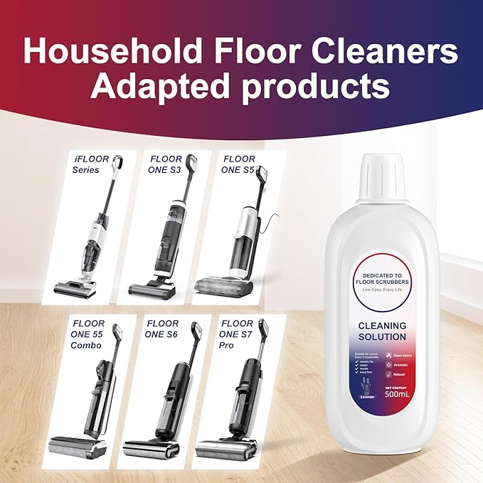 Compatible with Tineco Cleaning Solution Lavender Scent Floor Cleaning Solution, Suitable for All Robot Vacuum Cleaners and Wireless Wet Dry Dual-Use Vacuum Cleaners (2 Bottle, Lavender)