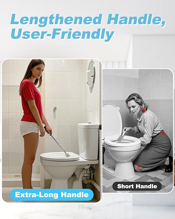 22" Long Pumice Stone Toilet Bowl Cleaner - Toilet Pumice Stone with Stainless Handle - Bathroom Cleaner Toilet Brush - Hard Water Stains Remover for Toilets, Bathtubs, Kitchen, Pool, Tile Cleaning