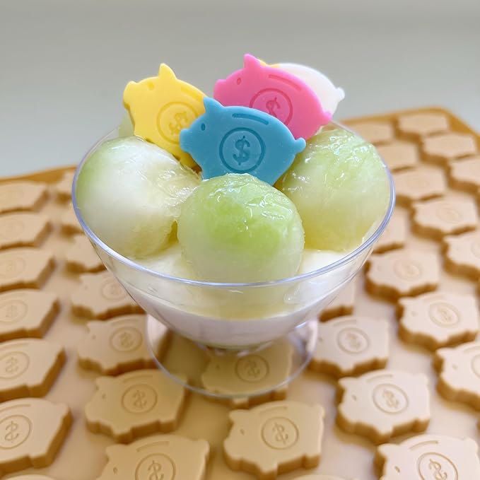 Adorable Piggy Bank Silicone Molds for Homemade Chocolates, Gummies, Candies with Scraper