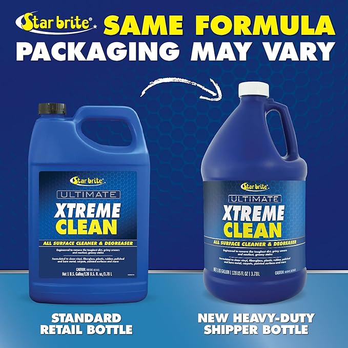 STAR BRITE Ultimate Xtreme Clean - High-Performance All-Surface Cleaner Degreaser, Ideal for Aluminum, Fiberglass, Plastic, Chrome, Stainless, Leather, and Rubber Surfaces