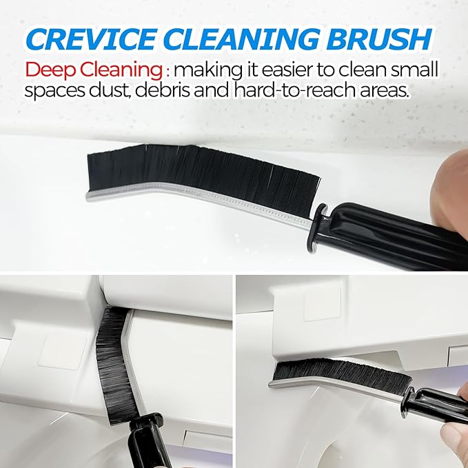 2Pack 3 in 1 Toilet Brush and Plunger Set,Toilet Bowl Brush Plunger Set,Toilet Brush Plunger Combo,Cleaning Supplies, Crevice Cleaning Brush, Bathroom Cleaning Tools, Bright Black