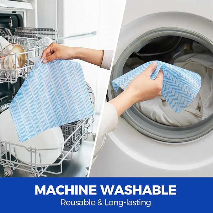 Disposable Cleaning Rolls Handi Wipes Reusable Cleaning Cloths Reusable Dry Kitchen Towels Dish Cloths Dish Towels 1 Roll, Total 100 Pcs, Blue