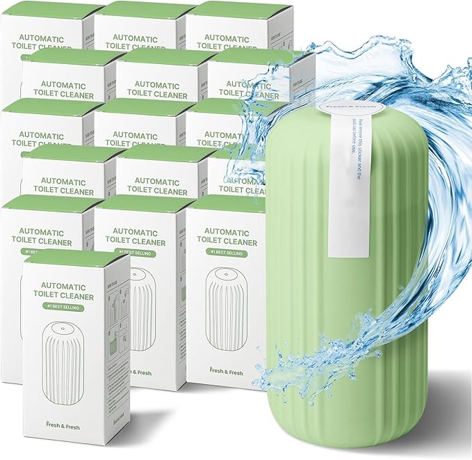 Fresh & Fresh Automatic Toilet Bowl Cleaners (Forest Green) - 16 Bottles(UPTO 2500 FLUSHES/Bottle), Commercial and Residential Toilet Cleaner 3-4 MONTH Lasting Toilet Bowl Cleaner Bottle