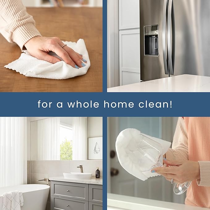 S&T INC. 50 Pack Microfiber Cleaning Cloth with Box, Bulk Towels for Home, Reusable Microfiber Towels for Cars, Cleaning Rags, White, 11.8 Inches x 11.8 Inches, 50 Count