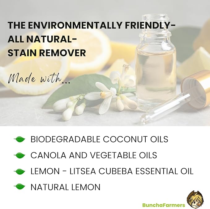 BunchaFarmers All Natural 100% Biodegradable Environmentally Friendly Stain Remover Stick Made in Canada (6 Pack)