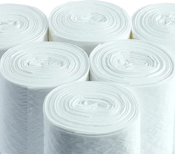 TYPLASTICS FleTex Tall Kitchen 13 Gallon Drawstring Trash Bags, 300 Bags, 24in x 27in, Unscented, White, Wholesale Pack