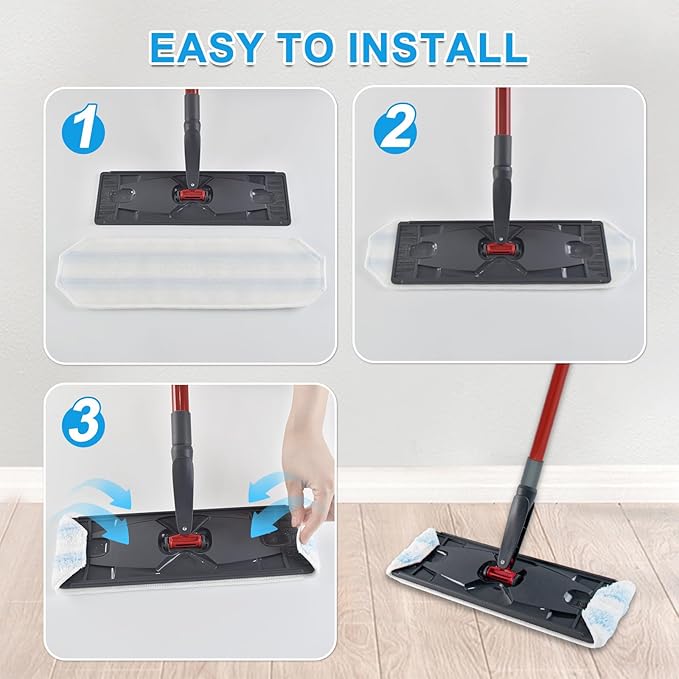 Mop Replacement Pads for Ocedar H2prO Flat Mop, 5 Pack Mop Refills for O-Cedar H2pro Flat Mop, Machine Washable Reusable Microfiber Mop Heads Replacements for Ocedar H2 Pro Mop