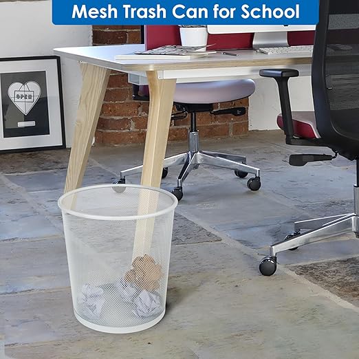 Office Mesh Trash Cans (10-Pack 4 Gal),Open Metal Wire Wastebaskets, Mesh Office Garbage Can,Waste Basket Trash Can for Near Desk,Wire Garbage Container Bin for Home,School