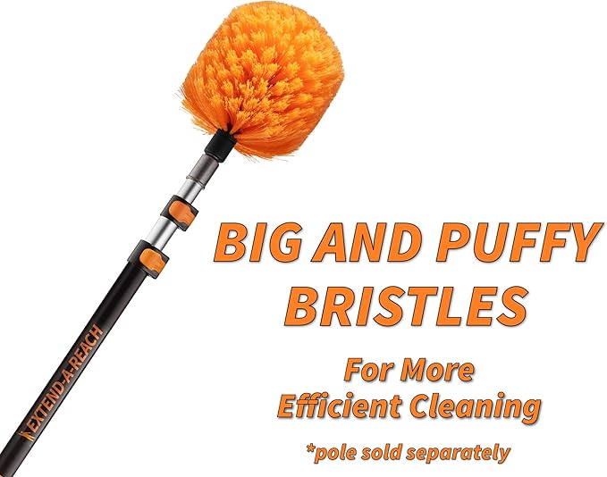 5-25 ft Cobweb Duster with Extension Pole // 30+ Foot High Reach Spider Web Cleaner Cobweb Brush for Outdoor & Indoor Web Cleaning // Lightweight & Sturdy Telescopic Pole // The Ultimate Dusting Kit
