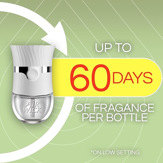 Air Wick Plug in Scented Oil Starter Kit, 2 Warmers + 6 Refills, Lavender & Chamomile, Eco Friendly, Essential Oils, Air Freshener