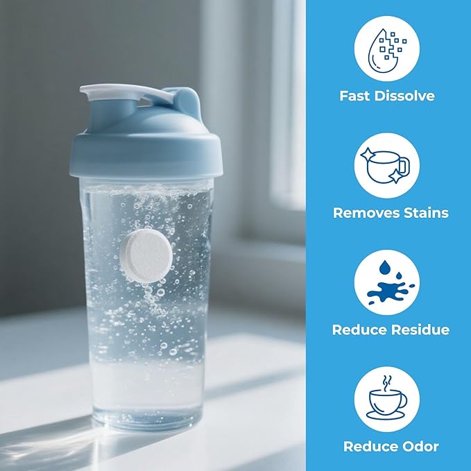 Bottle Cleaning Tablets, 36-Pack, Powerful Cleaner for Stainless Steel, Glass, Thermos, Tumblers, Hydration bladder and Reusable Water Bottles, Removes Stubborn Stains & Odors