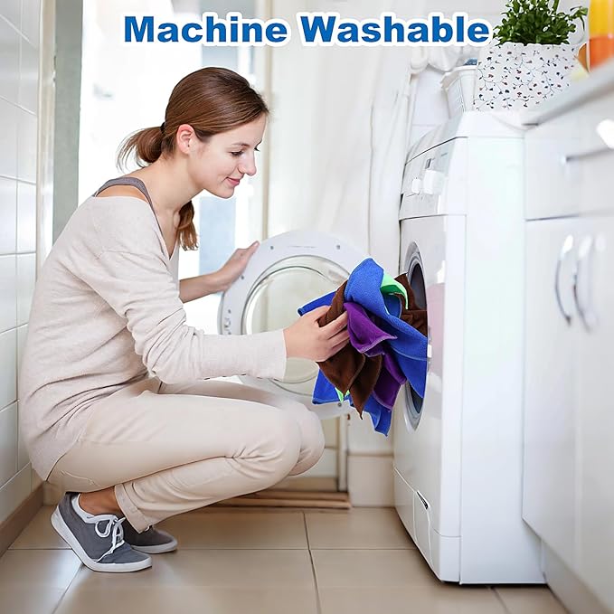 Microfiber Cleaning Cloths – 50 Pack, 12"x12" Ultra Soft & Lint-Free Cleaning Towels for Kitchen, Car, Glass, Window & Home – Reusable Microfiber Rags