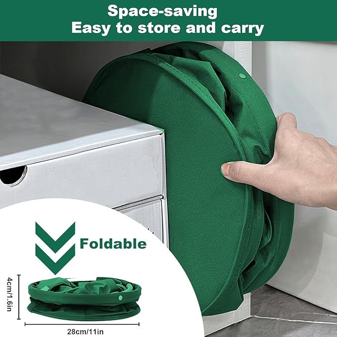 Cleaning Caddy with Handle, Cleaning Products Organiser, 17L Foldable Storage Basket, Cleaning Caddy Organiser, Portable Multi Cleaning Bucket Bag for Home, Garden (Green)