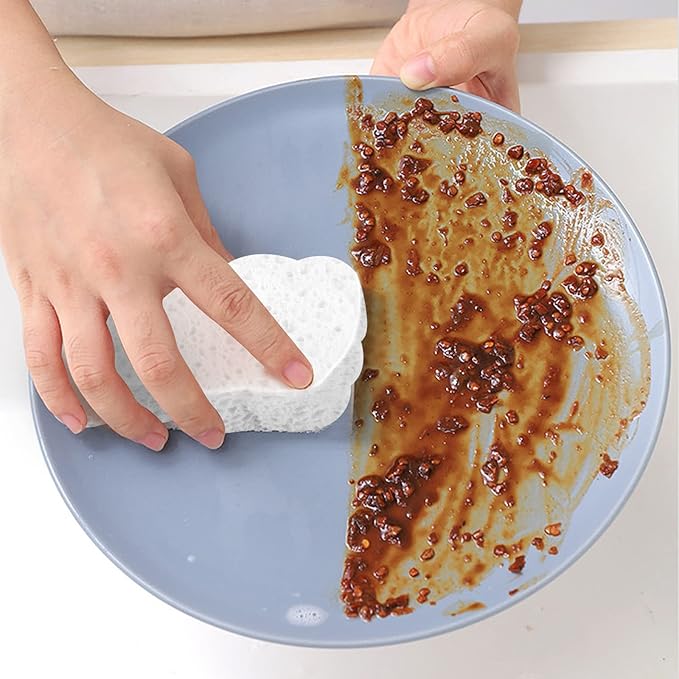 12pcs Quality Heavy-Duty Household Cleaning Sponges Scratch-Free, Multi-Purpose Dish Scrub Sponges Reusable for Home Kitchen Cookware Bathroom, Safe Healthy Scrubbing Sponges Durable