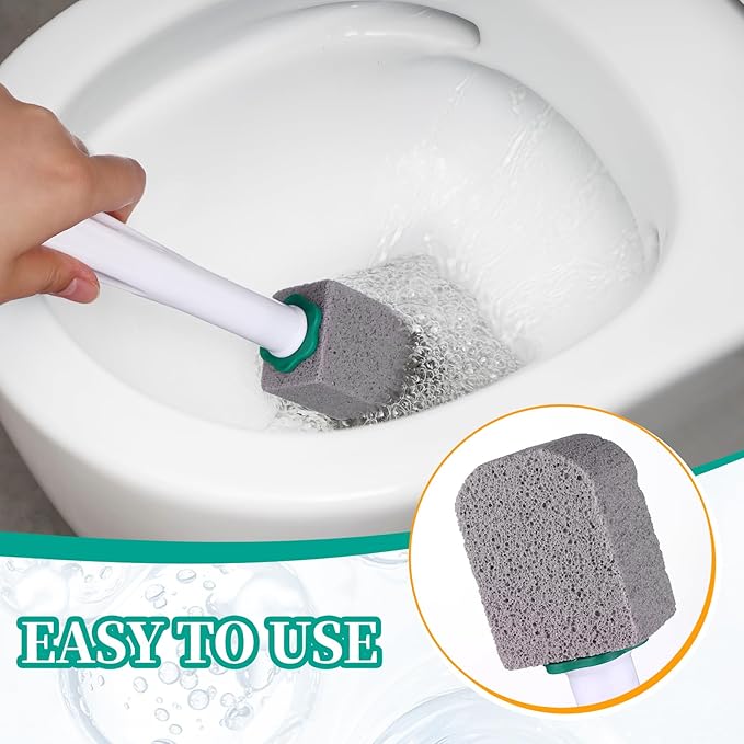 26 Pcs Toilet Pumice Stone with Long Handle Toilet Bowl Cleaner Brush Wand Refills Pumice Stone Block Deep Cleaning Remover Tool for Pool Bath Kitchen Sinks Tiles