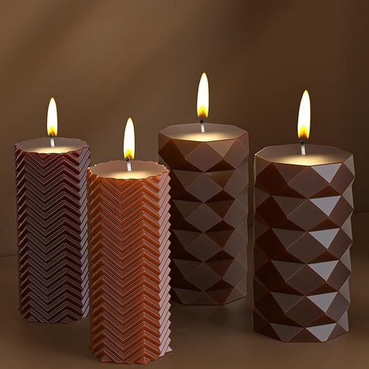 2 Pack Stripe Cylinder Pillar Spiral Candle Resin Mold - Resin Casting Silicone Molds for Home Decor & Candle Making Wave Spiral Mold