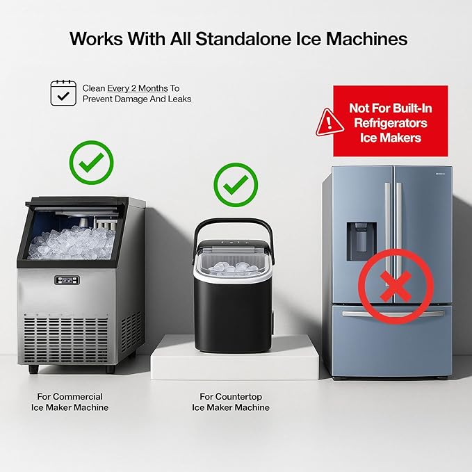 Ice Machine Cleaner and Descaler Gallon | Ice Maker Cleaner for All Brands; Opal, Scotsman, Manitowoc, Affresh, etc. Countertop Icemaker Cleaners Solution | Icemaker Cleaners and Descaler 100% Active!