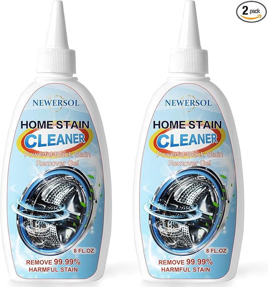 Black Stain Remover Gel Washing Machine Cleaner Housefold Stain Removal Gel for Front Loader Washer Grout Cleaner Kitchen Sink Showers Bathroom and Floor Tile 8Fl Oz（2-Pack）