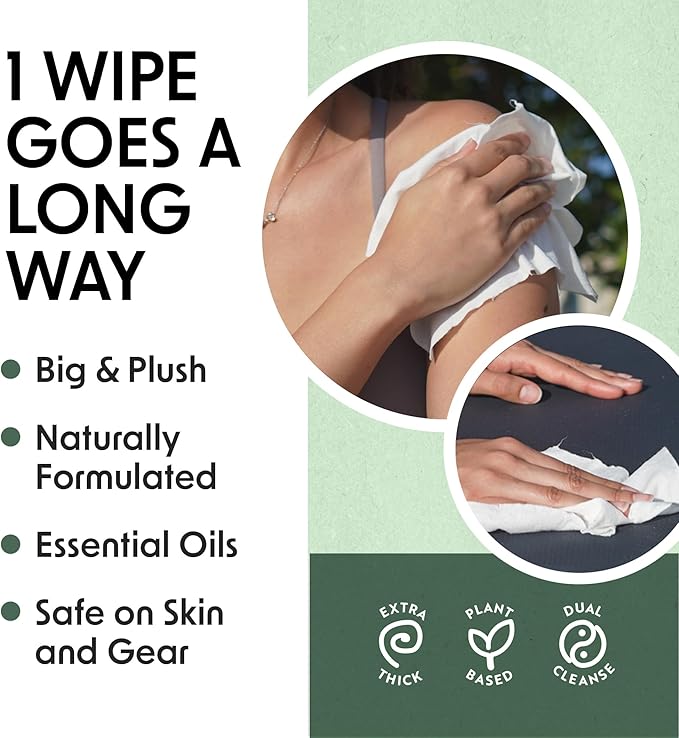 Wipex Gym Cleaning Wipes Bundle - Get (1) 400ct Lemongrass Surface Wipes & (1) 225ct Body Cloths for After Workout, Plant-Based Fitness Equipment Wipes, Clean Surfaces & Mats and Peloton Bike