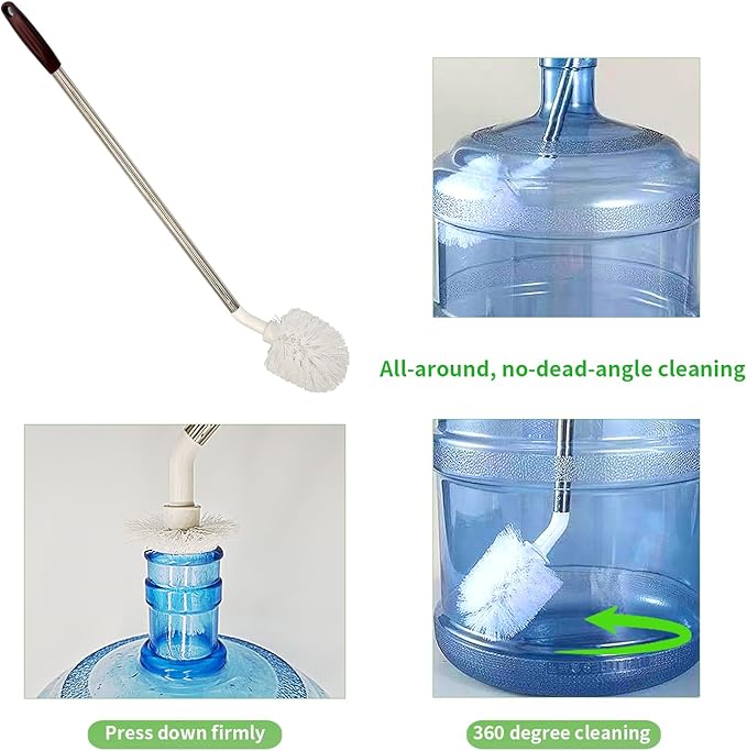 2-Pack Bucket Brush, Bottle Brush for Cleaning Extra Long Bottles, Gallon Jug Cleaner, Water Bottle Cleaner.