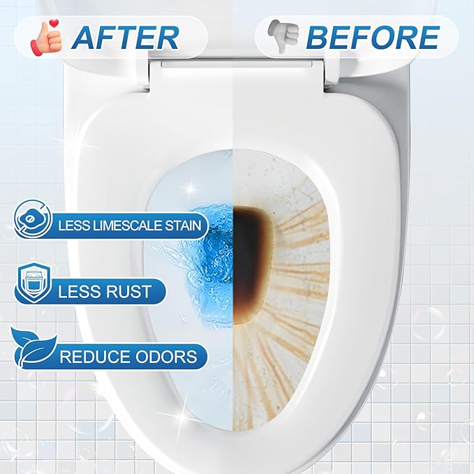 KIISIISO Toilet Bowl Cleaners 6 Bottles, Automatic Long-Lasting Toilet Bowl Cleaner Tablets in Bottle,for About 6 Months' Supply, Blue