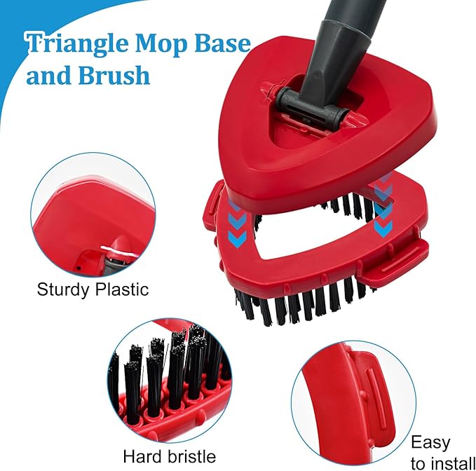 Mop Heads Replacements for O-Cedar RinseClean 2-Tank Spin Mop, Mop Replace Head for O Cedar, Mop Heads Include 4 Pack Mop Refills, 2 Scrubber Mop Heads, 1 Mop Base, Reusable, Easy to Replace