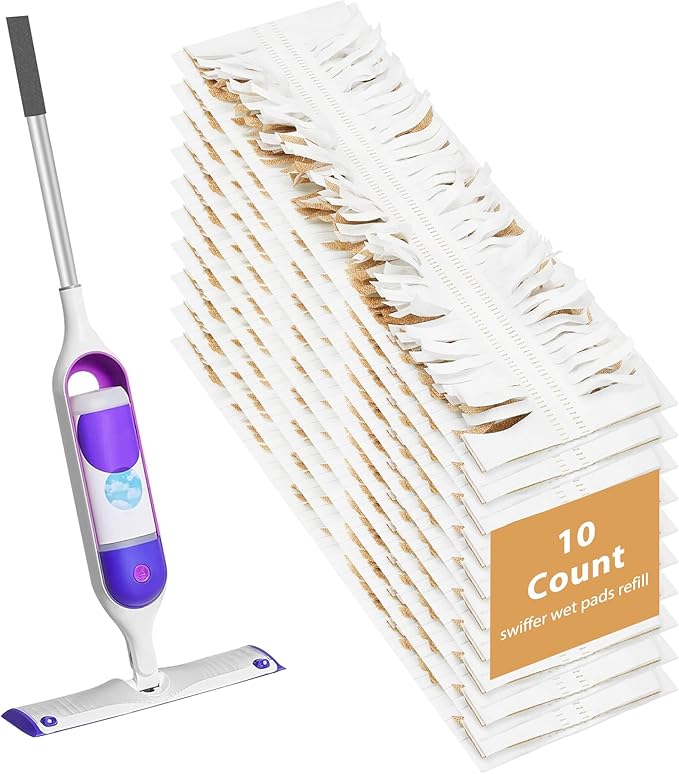 10 Pack Disposable Power Mop Pads Refilles for Swiffer PowerMop Multi-Surface Replacement Mopping Refills Pads