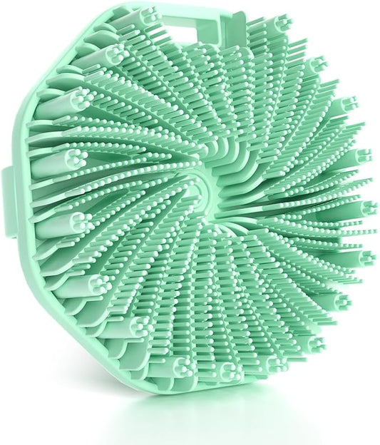 Silicone Body Scrubber, Exfoliating Body Wash Scrubbers Exfoliator, Shower Body Brush for Effective Showering Exfoliation and Gentle Massage (Green)