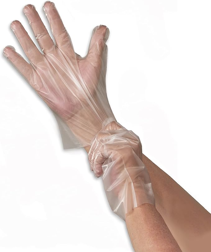 Protospheric Premium Disposable Stretch Cleaning Safety Gloves, Nitrile, Vinyl, Latex and Powder Free