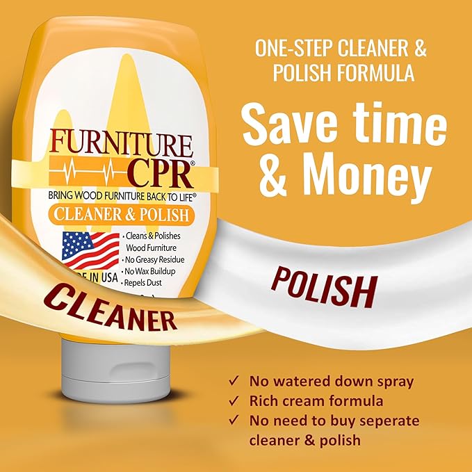 Furniture CPR Wood Furniture Cleaners & Polish 18oz-Cabinet Cleaner for Woods Paneling, Doors, Natural Furniture Polish And Wood Floor Cleaner that Repels Dust, Fingerprints and No Greasy Residue