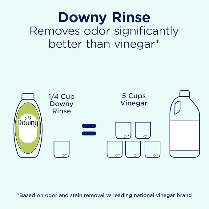 Downy RINSE & REFRESH Laundry Odor Remover and Fabric Softener for Activewear, Active Fresh Scent, 48 oz