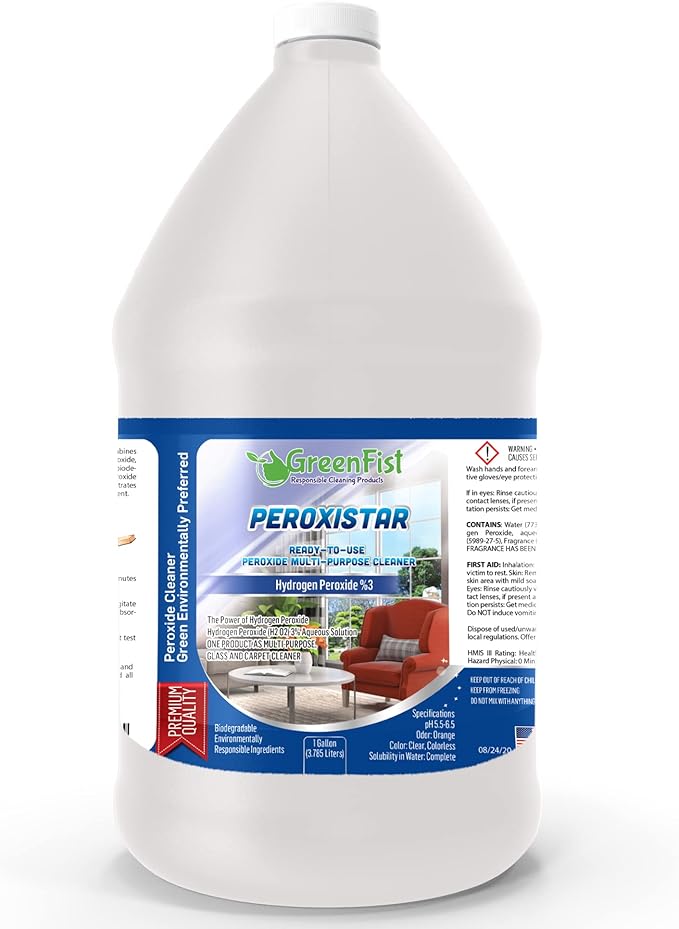 GreenFist Hydrogen Peroxide Ready to Use All Purpose (Glass, Carpet,Stain Remover) Cleaner (1 Gallon)