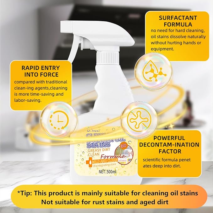Liapu All Purpose Cleaner, Remove Stains Cleaning Spray, Lemon Breeze Scent Multipurpose Heavy Duty Degreaser, Kitchen Cleaning Supplies Removes Oil Stains On Microwave & Oven & Stove Top