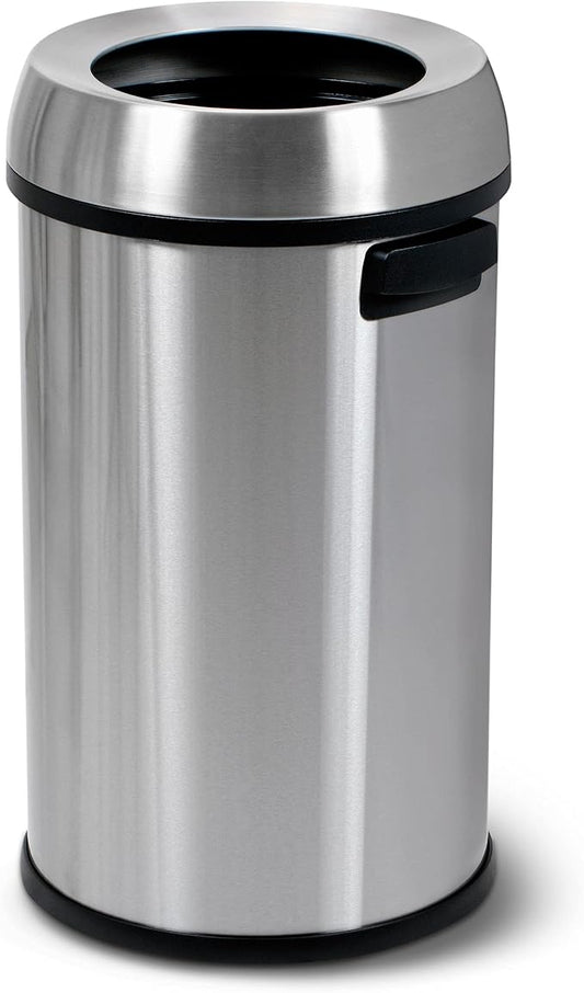 Simpli-Magic 65 Liter Open Top Trash Can, Commercial Grade, Stainless Steel