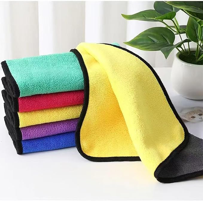 10 Pack Premium Microfiber Towels Coral velvet Washing and Detailing Towels for Car Detailing & Household Cleaning – Ultra-Soft Super Absorbent, Lint & Streak-Free 11.8"x15.7”Dual-Sided Cleaning Cloth