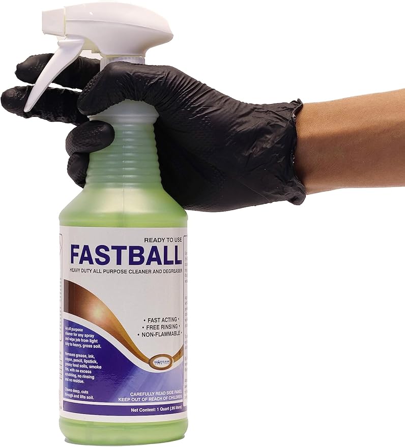 Warsaw Fastball Heavy Duty Industrial Degreaser & All Purpose Cleaner, Pine Scent, Biodegradable, Alcohol Free, Fast Acting, Multi-Surface, 1 Quart, Concentrated Liquid, Industrial Cleaning Agent