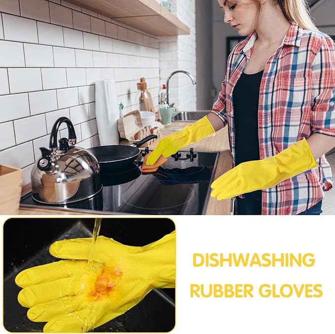 36 Pair Reusable Household Gloves Long Rubber Dishwashing Gloves Kitchen Cleaning for Dishes Clean Gardening