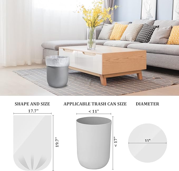 CHARMOUNT 4 Gallon Trash Bag - Unscented 4 Gallon Garbage Bags for Bathroom, Kitchen, Bedroom, 105 Count (15 Liter) …