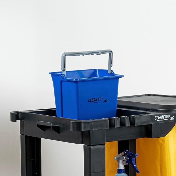 Restaurantware-Clean Tek Professional 6 Quart Cleaning Bucket, 1 Utility Pail with Handle - Heavy-Duty, Portable, Blue Plastic Washing Pail, Perfect for Household, Outdoor, Car Wash and More