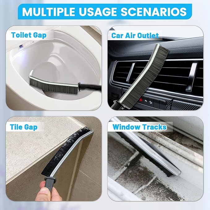 18Pcs Crevice Cleaning Brush Set, Hard Bristle Scrub Brushes Tools for Deep Cleaning Gap,Window Groove Cleaning Brush for Sliding Door, Sill, Tile Lines, Shutter, Corner, Sink, Teapot, Bottle (18 Pcs)