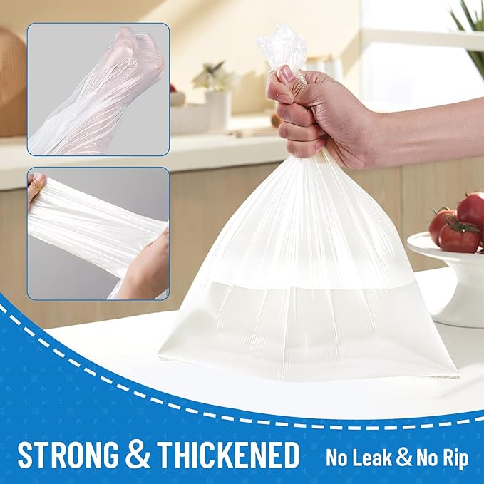 Small Trash Bags 4 Gallon, 100 Count Small Garbage Bag Bathroom White Mini Trash Bag Trash Can Liners Unscented Small Garbage Bags for Bathroom Can