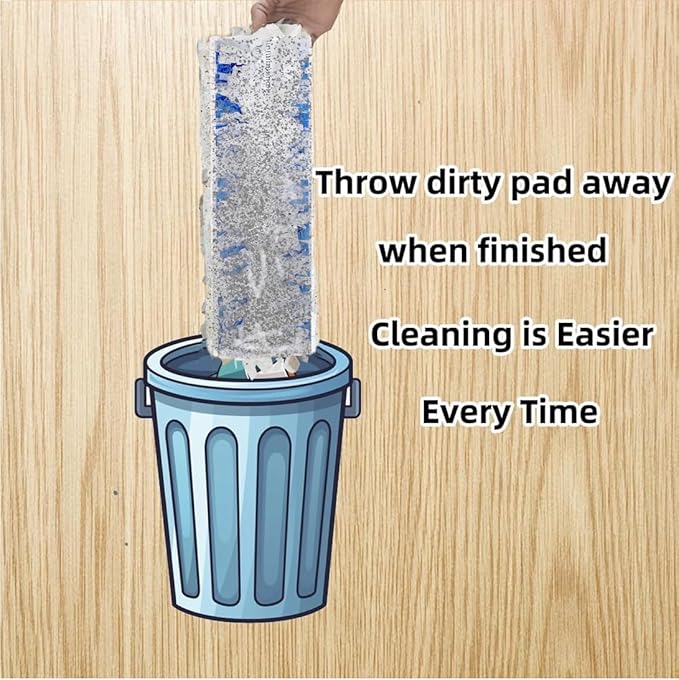 Disposable Mopping Pad Refills for PowerMop Multi-Surface Mop and PowerMop Wood Mop, Spray Clean Pads Replacement (Blue-15)