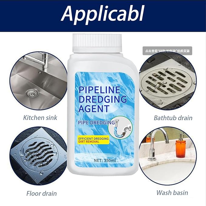Pipeline Dredging Agent, Powerful Pipe Dredging Agent Powder, Drain Clog Remover, Toilet Cleaner, Sink and Drain Pipe Unclogging for Kitchen Toilet (2)