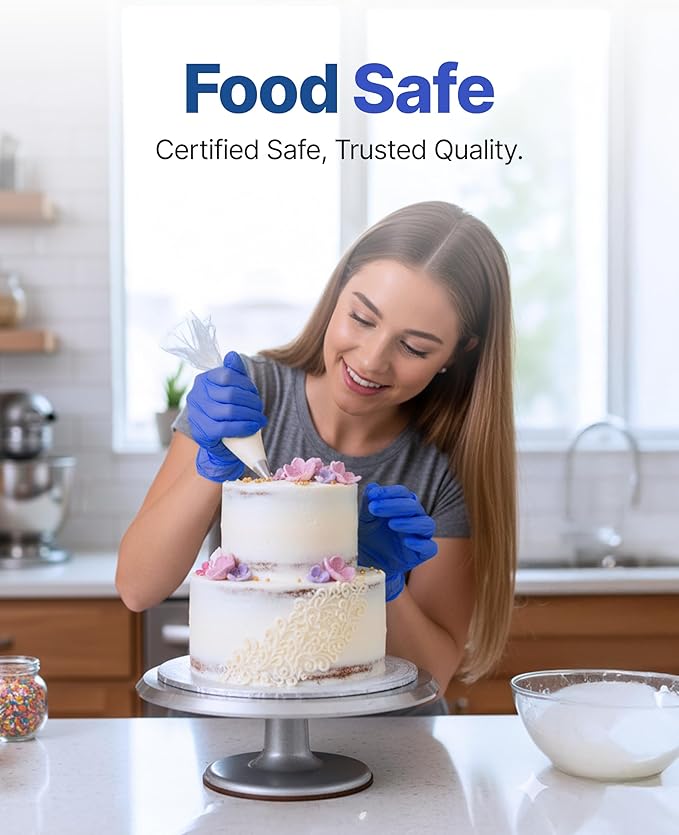 Schneider Nitrile Exam Gloves, Disposable Gloves, Latex-Free, Powder-Free, Food Safe for Cleaning, Cooking, Household Use