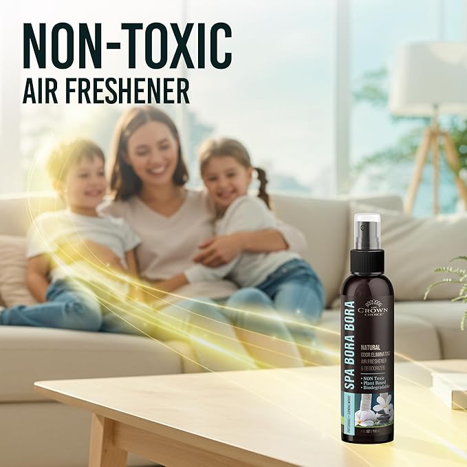Non-Toxic Odor Eliminator, Natural Sandalwood & Patchouli Air Freshener Spray for Home, Room, Closet & Couch Deodorizer, Long Lasting Bathroom & Toilet Freshener, Safe for Kids & Pets - 4 oz Pack of 1