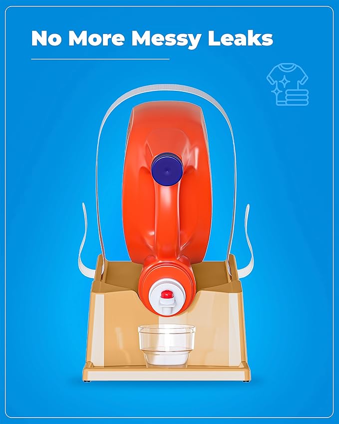 TidyFriend Laundry Detergent Holder Stand Organizer with Drip Tray, 3 Pack Laundry Soap Holder with Non-Slip Rubber Feet for Washing Space Organization, Angled Downward Slope for Easy Pouring (Beige)