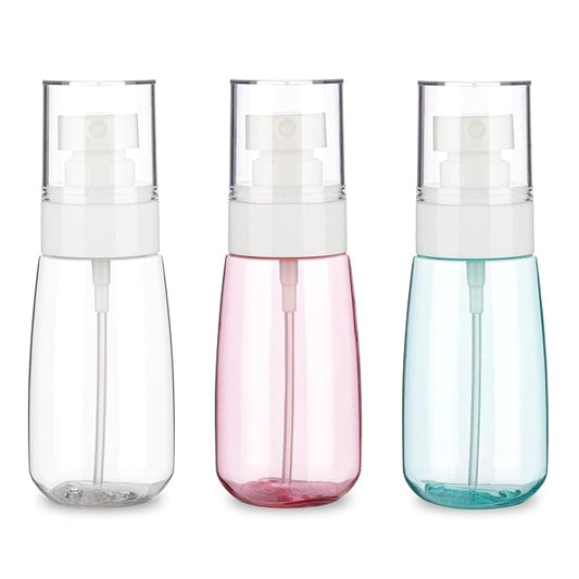 3 Pack 2oz/60ml Small Spray Bottle, Empty Plastic Mini Spray Bottles, Fine Mist Travel Spray Bottle with 9pcs Labels