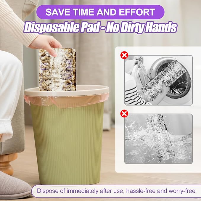 25 Count Disposable Power Mop Pads Compatible with Swiffer PowerMop, Multi-Surface Mopping Pad Refills for Floor Cleaning