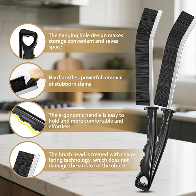 8Pcs Crevice Cleaning Brushes for Household Use, Grout Cleaner Brush, Hard Bristle Gap Cleaning Tool, Suitable for Kitchen, Bathroom and Other Areas Usually Difficult to Reach